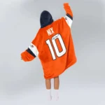 Nfl Denver Broncos Blanket Hoodie Bo Nix Autographed 1