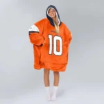 Nfl Denver Broncos Blanket Hoodie Bo Nix Autographed 1