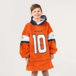Nfl Denver Broncos Blanket Hoodie Bo Nix Autographed 1