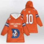 Nfl Denver Broncos Blanket Hoodie Bo Nix She Loves The D Player 1