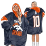 Nfl Denver Broncos Blanket Hoodie Bo Nix United In Orange Orange 1