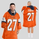 Nfl Denver Broncos Blanket Hoodie Jk Dobbins 1