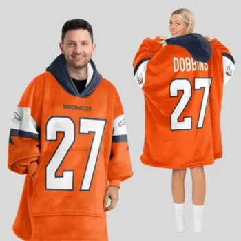 Nfl Denver Broncos Blanket Hoodie Jk Dobbins 1