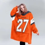 Nfl Denver Broncos Blanket Hoodie Jk Dobbins 1