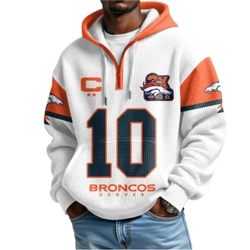 Nfl Denver Broncos Quarter Zip Waffle Hoodie 3x Super Bowl 2