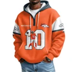 Nfl Denver Broncos Quarter Zip Waffle Hoodie Bo Nix 1