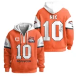 Nfl Denver Broncos Quarter Zip Waffle Hoodie Bo Nix 3x Super Bowl 1