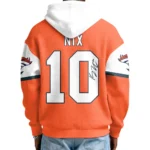 Nfl Denver Broncos Quarter Zip Waffle Hoodie Bo Nix 3x Super Bowl 1