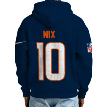 Nfl Denver Broncos Quarter Zip Waffle Hoodie Bo Nix Navy 2