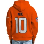 Nfl Denver Broncos Quarter Zip Waffle Hoodie Bo Nix Orange 1