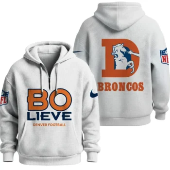 Nfl Denver Broncos Quarter Zip Waffle Hoodie Bolieve 1