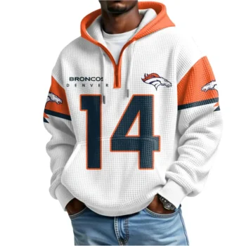 Nfl Denver Broncos Quarter Zip Waffle Hoodie Courtland Sutton 2