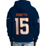 Nfl Denver Broncos Quarter Zip Waffle Hoodie Nik Bonitto Navy 1