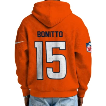 Nfl Denver Broncos Quarter Zip Waffle Hoodie Nik Bonitto Orange 2
