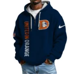 Nfl Denver Broncos Quarter Zip Waffle Hoodie Patrick Surtain Ii Navy 1