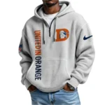 Nfl Denver Broncos Quarter Zip Waffle Hoodie Patrick Surtain Ii White 1