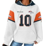 Nfl Denver Broncos Waffle Hoodie Bo Nix Autographed 1