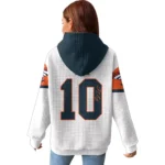 Nfl Denver Broncos Waffle Hoodie Bo Nix Autographed 1
