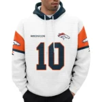 Nfl Denver Broncos Waffle Hoodie Bo Nix Autographed 1