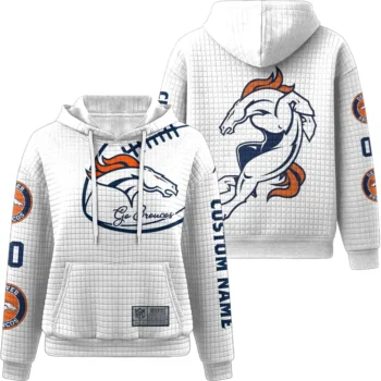 Nfl Denver Broncos Waffle Hoodie Go Broncos White 1
