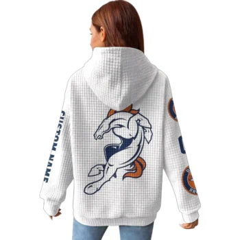 Nfl Denver Broncos Waffle Hoodie Go Broncos White 2