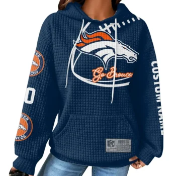 Nfl Denver Broncos Waffle Hoodie Navy Navy 2