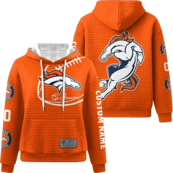 Nfl Denver Broncos Waffle Hoodie Orange Orange 1