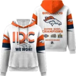 Nfl Denver Broncos Waffle Hoodie Super Bowl Champions White 1