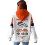 Nfl Denver Broncos Waffle Hoodie Super Bowl Champions White 1