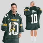 Nfl Green Bay Packers Blanket Hoodie Jordan Love Autographed 1