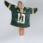 Nfl Green Bay Packers Blanket Hoodie Jordan Love Autographed 1