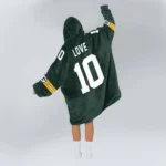 Nfl Green Bay Packers Blanket Hoodie Jordan Love Autographed 1