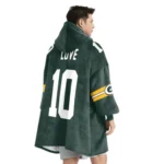 Nfl Green Bay Packers Blanket Hoodie Jordan Love Autographed 1