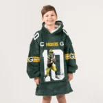 Nfl Green Bay Packers Blanket Hoodie Jordan Love Autographed 1