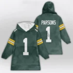 Nfl Green Bay Packers Blanket Hoodie Micah Parsons Autographed 1