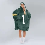 Nfl Green Bay Packers Blanket Hoodie Micah Parsons Autographed 1