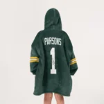 Nfl Green Bay Packers Blanket Hoodie Micah Parsons Autographed 1