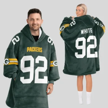 Nfl Green Bay Packers Blanket Hoodie Reggie White White 1
