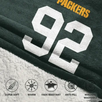 Nfl Green Bay Packers Blanket Hoodie Reggie White White 2