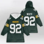 Nfl Green Bay Packers Blanket Hoodie Reggie White White 1
