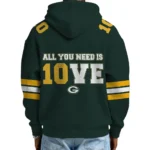 Nfl Green Bay Packers Quarter Zip Waffle Hoodie Jordan Love All You Need Is Love 1