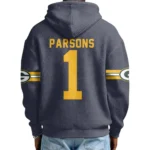 Nfl Green Bay Packers Quarter Zip Waffle Hoodie Micah Parsons 1