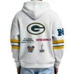 Nfl Green Bay Packers Quarter Zip Waffle Hoodie Super Bowl Champions 1
