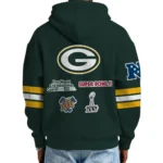 Nfl Green Bay Packers Quarter Zip Waffle Hoodie Super Bowl Champions Green 1
