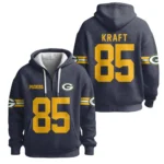 Nfl Green Bay Packers Quarter Zip Waffle Hoodie Tucker Kraft 1