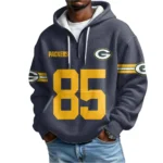 Nfl Green Bay Packers Quarter Zip Waffle Hoodie Tucker Kraft 1