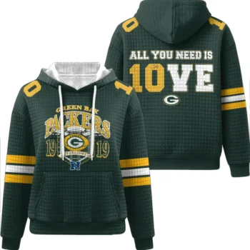 Nfl Green Bay Packers Waffle Hoodie Jordan Love All You Need Is Love 1