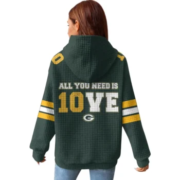 Nfl Green Bay Packers Waffle Hoodie Jordan Love All You Need Is Love 2