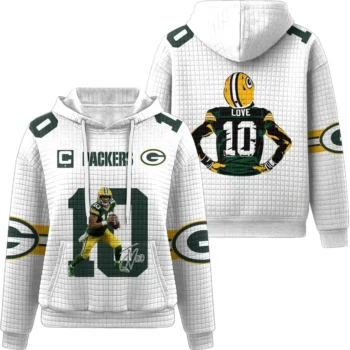 Nfl Green Bay Packers Waffle Hoodie Jordan Love White 1