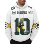 Nfl Green Bay Packers Waffle Hoodie Jordan Love White 1